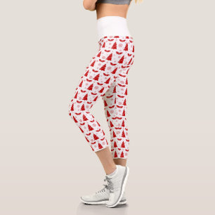 Christmas Trees, Mistletoes and Snowflakes Capri Leggings