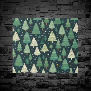 Christmas Trees Modern Sage Green Pattern Gift Wrapping Paper