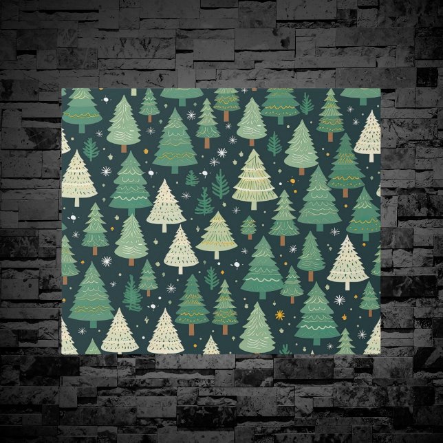 Christmas Trees Modern Sage Green Pattern Gift Wrapping Paper (Creator Uploaded)
