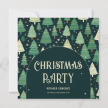 Christmas Trees Modern Sage Green Pattern Party