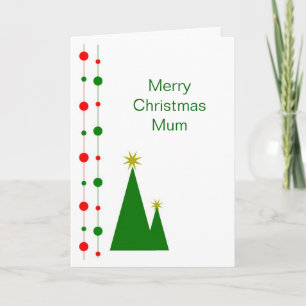 Christmas Trees Mother Christmas Holiday Card