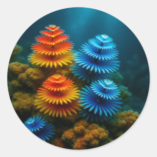 Christmas Trees of the Sea Classic Round Sticker