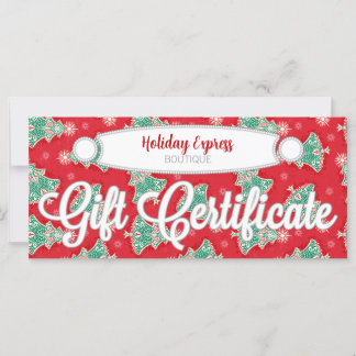Christmas Trees on Red - Custom Gift Certificate