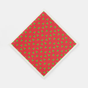 Christmas trees on red napkin