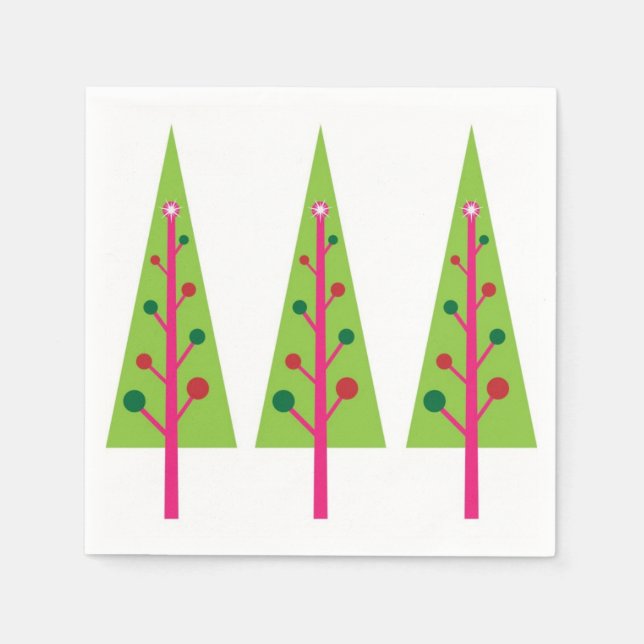 Christmas Trees Paper Napkin (Front)