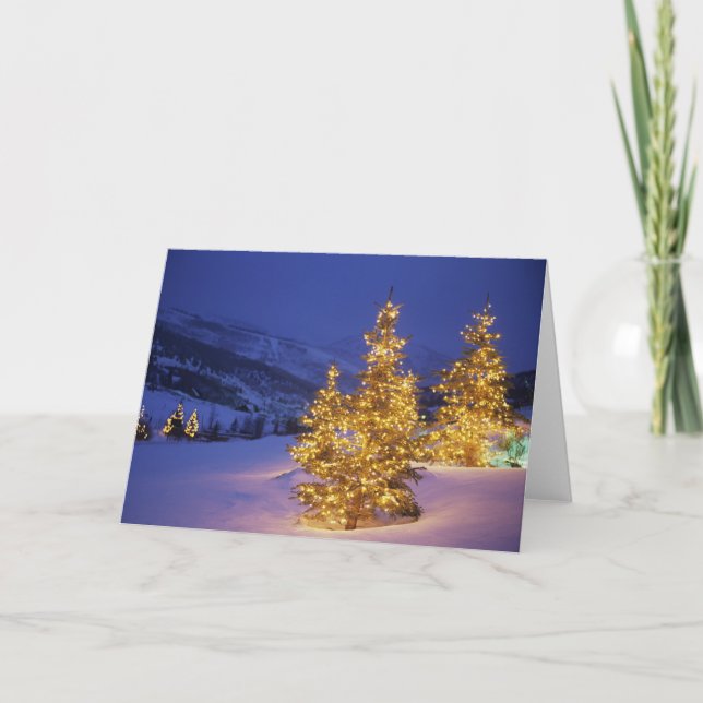 Christmas trees, Park City, Wastch Mountains, Holiday Card (Front)