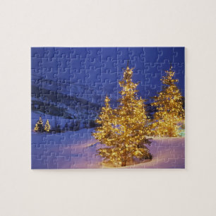 Christmas trees, Park City, Wastch Mountains, Jigsaw Puzzle
