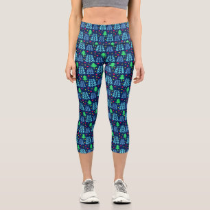 Christmas Trees Pattern Capri Leggings