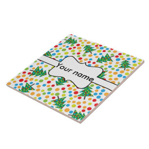 Christmas trees pattern ceramic tile