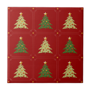Christmas Trees Pattern Ceramic Tile