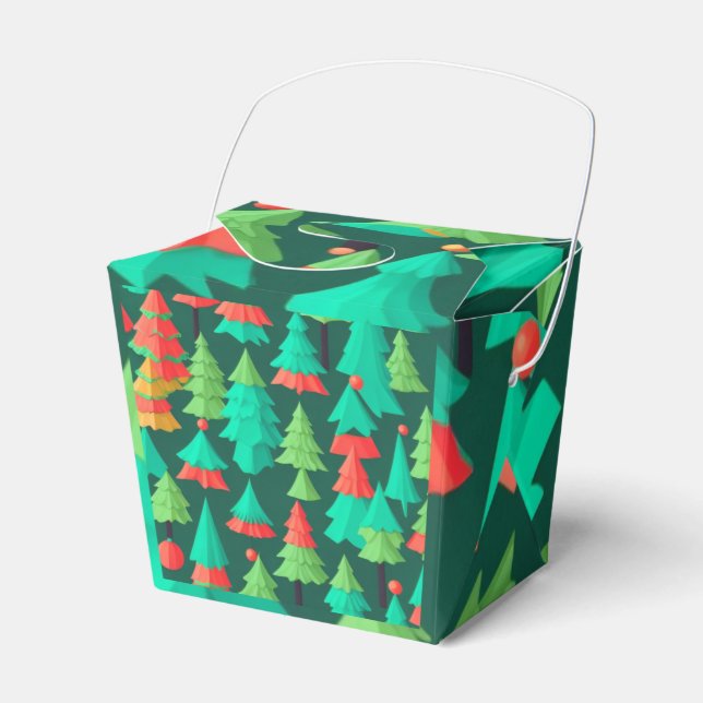 Christmas Trees Pattern Favour Box (Front Side)