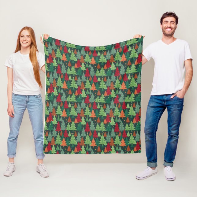Christmas Trees Pattern Fleece Blanket (In Situ)