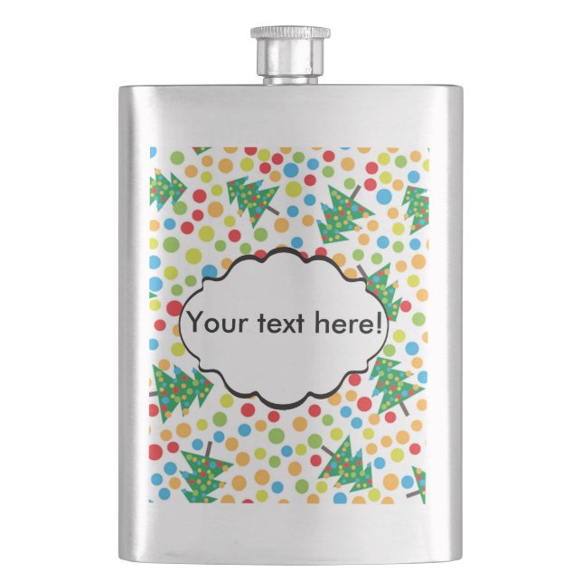 Christmas trees pattern hip flask (Front)