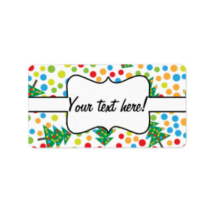 Christmas trees pattern label