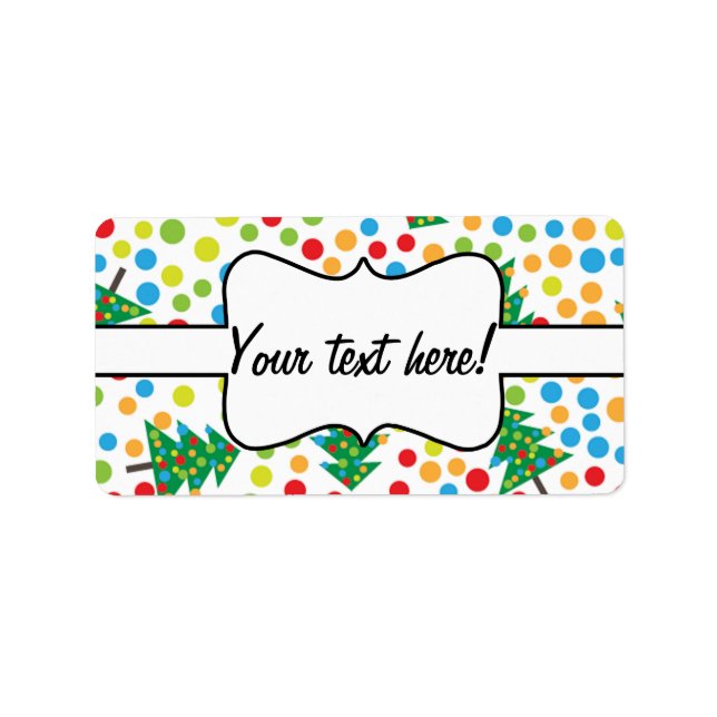 Christmas trees pattern label (Front)