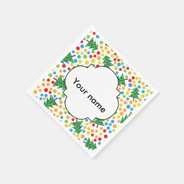 Christmas trees pattern napkin (Corner)
