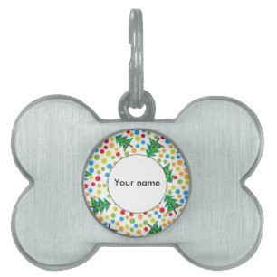 Christmas trees pattern pet ID tag