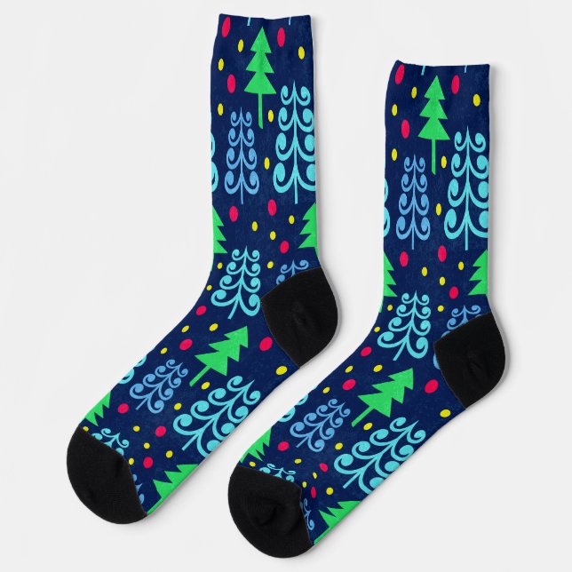 Christmas Trees Pattern Socks (Left)
