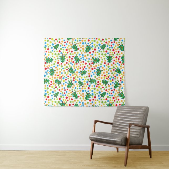 Christmas trees pattern tapestry (In Situ (Horizontal))