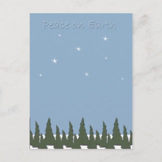 christmas trees peace on earth holiday postcard