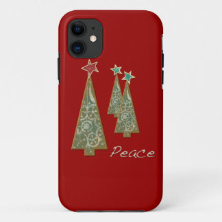 Christmas Trees-Peace/Red iPhone 11 Case
