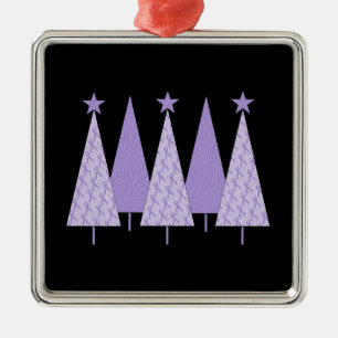 Christmas Trees - Periwinkle Ribbon Metal Tree Decoration