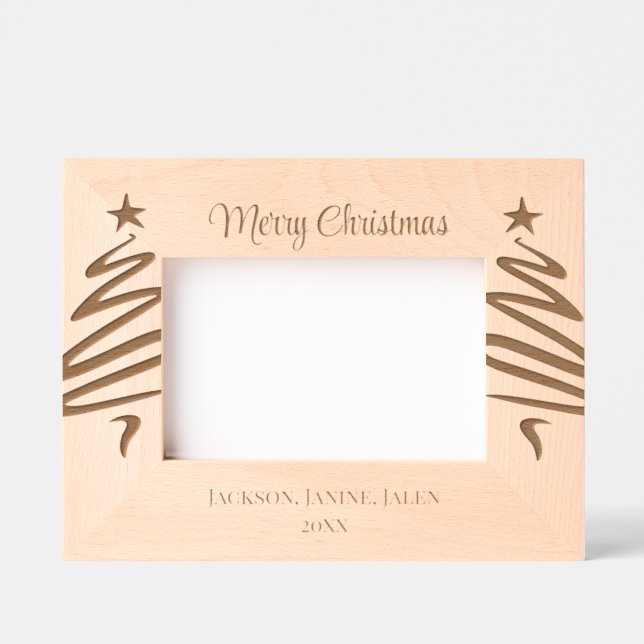 CHRISTMAS TREES  PERSONALIZED  PICTURE ETCHED FRAMES (Front)