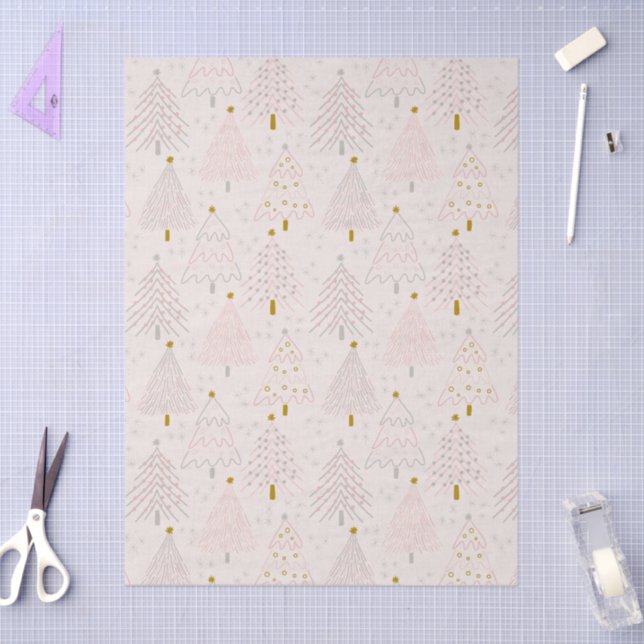 Christmas Trees Pink Tissue Paper (Craft)