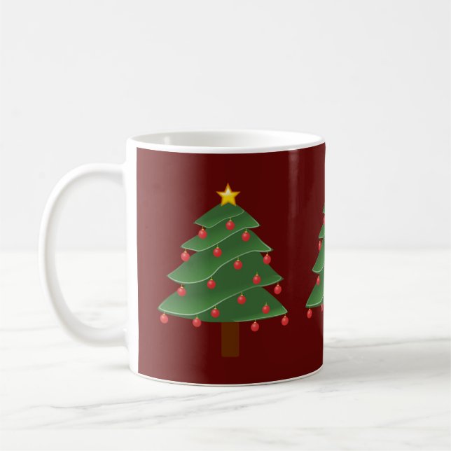Christmas Trees/ Red Classic Mug (Left)