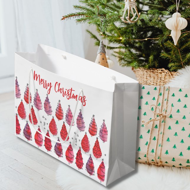 Christmas Trees Red Large Gift Bag (Creator Uploaded)