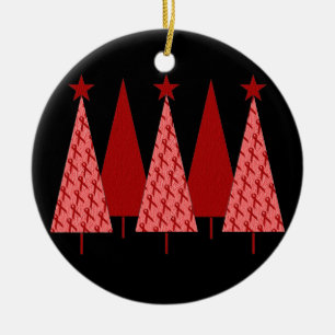 Christmas Trees - Red Ribbon AIDS & HIV Ceramic Tree Decoration