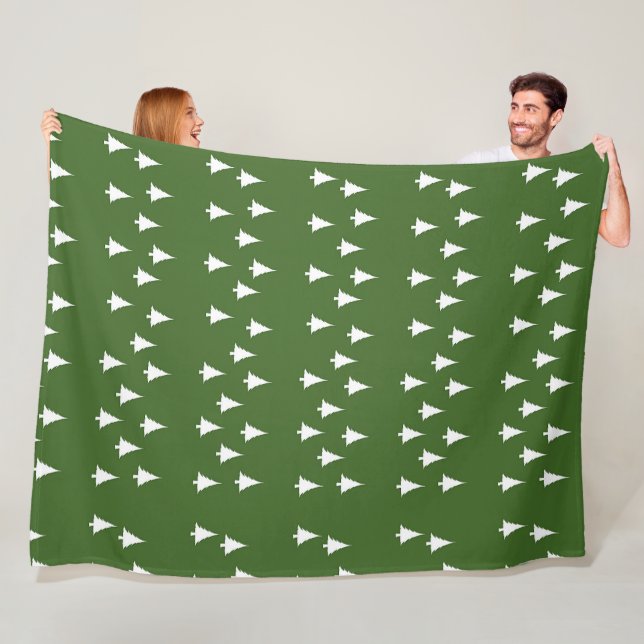 Christmas Trees Repeat Fleece Blanket (In Situ)