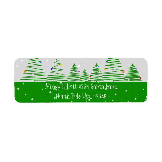 Christmas Trees Return Address Label (Front)