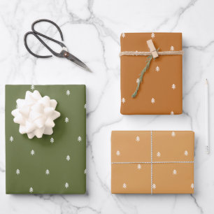 Christmas Trees Rustic Minimalist Scandinavian Wrapping Paper Sheet