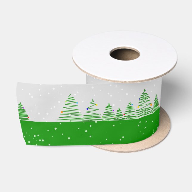 Christmas Trees Satin Ribbon (Spool)