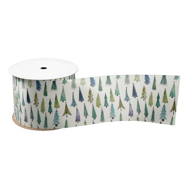 Christmas Trees Satin Ribbon (Spool)