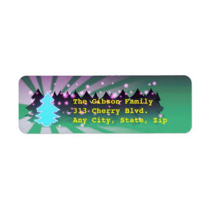 Christmas Trees Shades of Green Address Labels