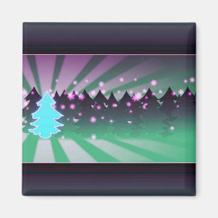 Christmas Trees Shades of Green Magnet