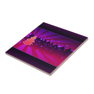 Christmas Trees Shades of Purple Ceramic Tile