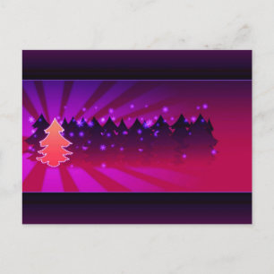 Christmas Trees Shades of Purple Holiday Postcard