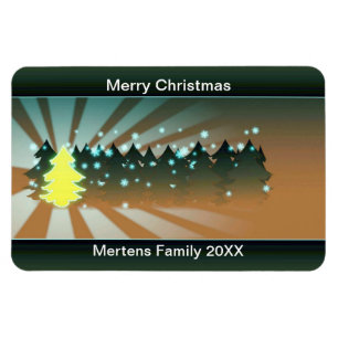 Christmas Trees Shades of Yellow Green Flexible Magnet