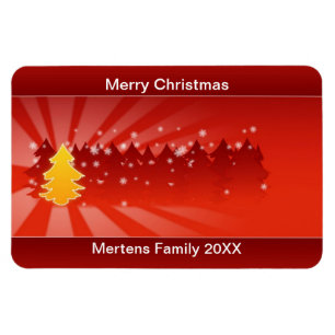 Christmas Trees Shades Yellow Red Holiday Flexible Magnet