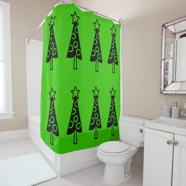 Christmas Trees Shower Curtain (In Situ)