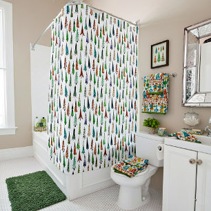 Christmas trees  shower curtain
