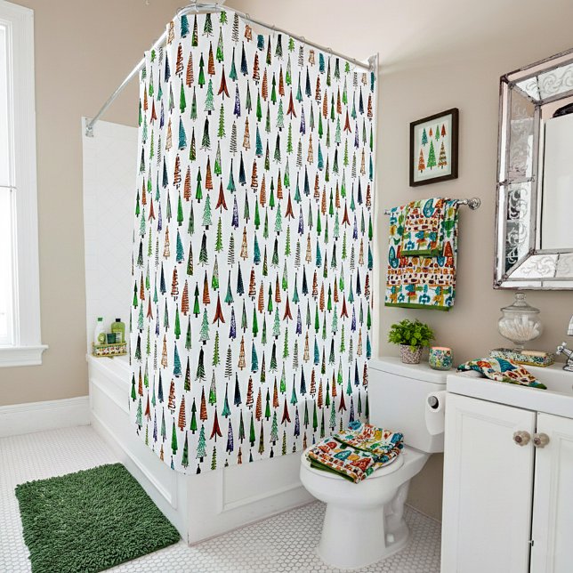 Christmas trees  shower curtain (Creator Uploaded)