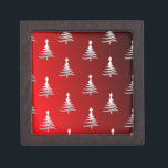 Christmas Trees Silver on Red Gift Box<br><div class="desc">Thank You for visiting The Holiday Christmas Shop! You are viewing The Lee Hiller Designs Holiday Collection of Home and Office Decor,  Apparel,  Gifts,  Collectibles and more. The Designs include Lee Hiller Photography in Hand Drawn Mixed Media and  Digital Art Collection.</div>