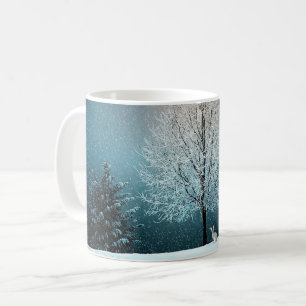 Christmas Trees & Snow White Coffee Mug