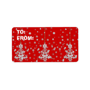 Christmas Trees & Snowflakes Label