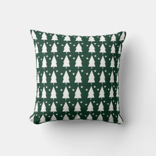Christmas Trees & Stars Throw Pillow - Green