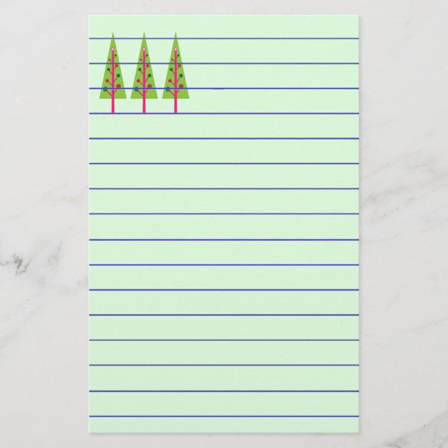 Christmas Trees Stationery (Front)